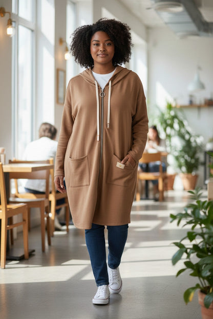 Gilet long zippé Mobelle