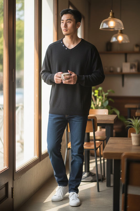 T-shirt manches longues boutonné Mobelle