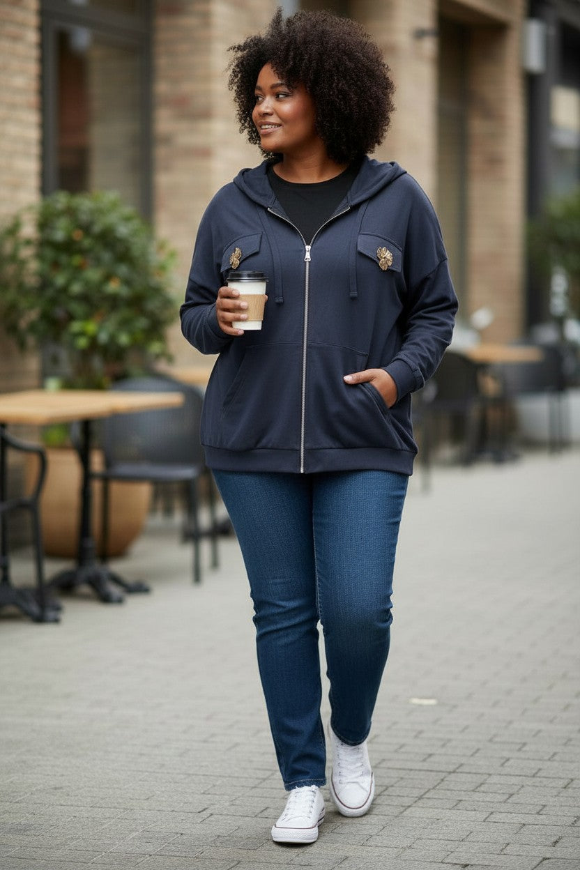 Gilet zippé fleur Mobelle