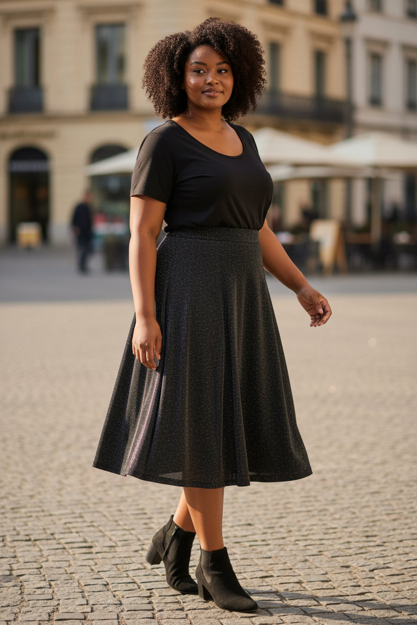Jupe pailleté gris Mobelle