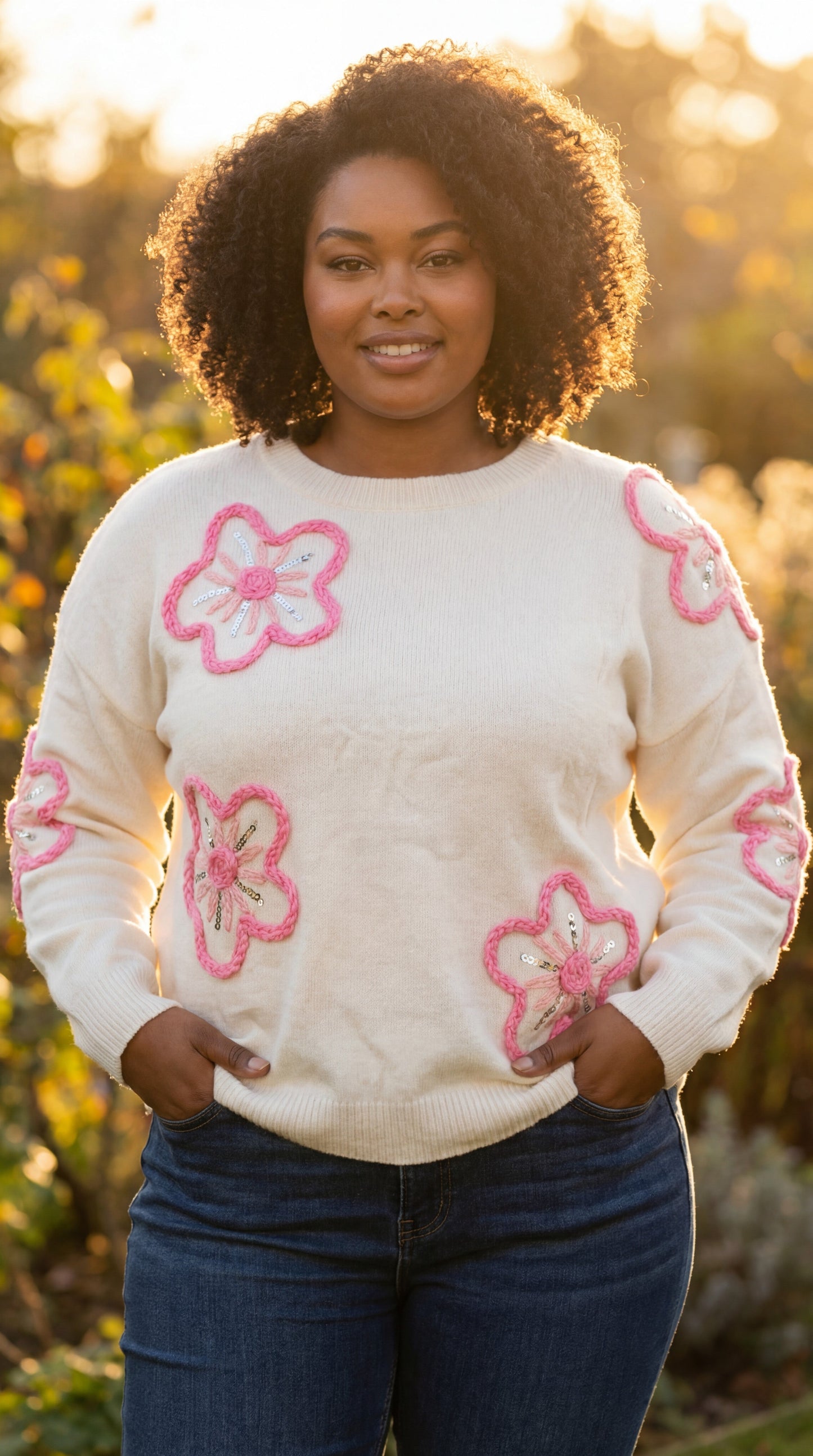 Pull à fleurs Mobelle