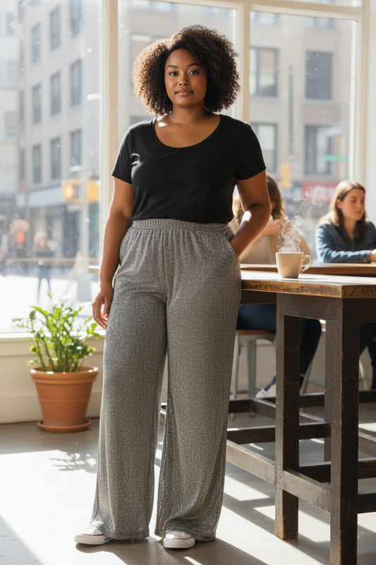 Pantalon gris pailleté Mobelle