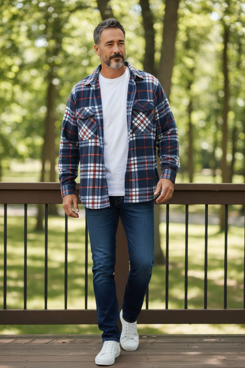 Veste à carreaux homme