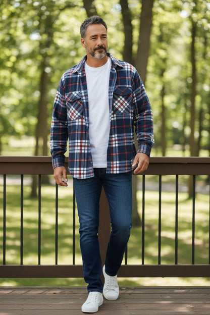 Veste à carreaux homme