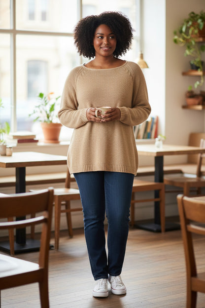 Pull Col Ouvert Sable Mobelle