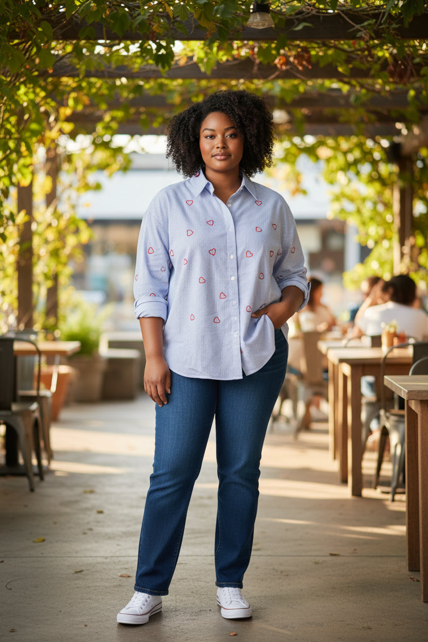 Chemise coeur rouge Mobelle