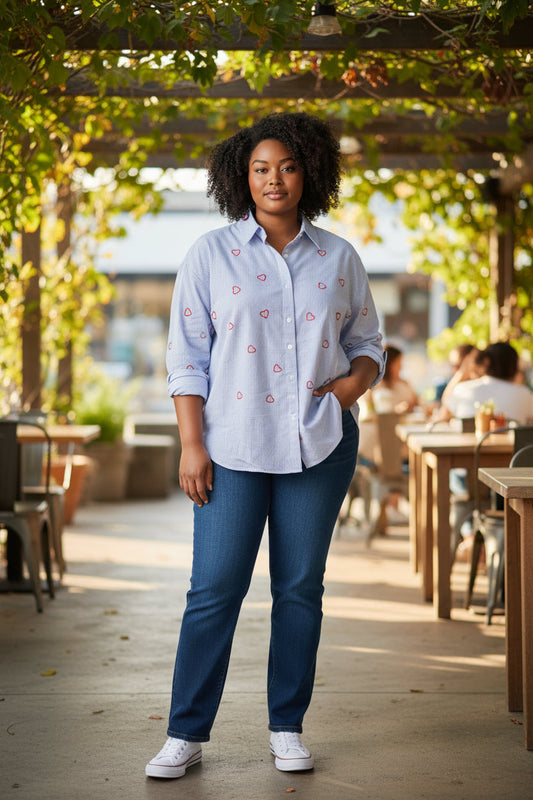 Chemise coeur rouge Mobelle